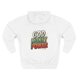 God Money Power Hoodie — Retro Bold Graphic Pullover