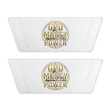Men's 'God Money Power' White Removable-Strap Slide Sandals