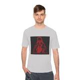 Red Prayer Graphic Tee — Retro Gothic Nun Illustration Moisture-Wicking Shirt