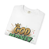God Money Power T-Shirt — Bold Comic Typography Tee