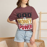 God Money Power Graphic T-Shirt — Bold Statement Tee