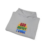 God Money Power Hoodie — Colorful Inspirational Religious Graphic Pullover