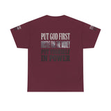 Inspirational Faith Tee — "Put God First, Hustle for the Money, Put Yourself in Power"