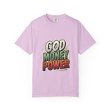 God Money Power Graphic T-Shirt — Bold Retro Faith & Hustle Tee