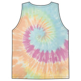 Tie-Dye Tank Top — "God Money Power" Spiritual Graphic Summer Top