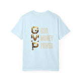 T-Shirt — GVMP Gold Graphic: "God Money Power" Statement Tee