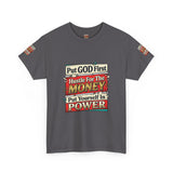 Put GOD First Hustle For The MONEY Tee - Faith & Motivation Graphic T-Shirt