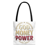 God Money Power- Tote Bag – Inspirational Faith & Prosperity Canvas Tote