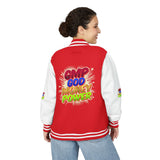Letterman Jacket — GMP Good Money Power Colorful Splash Varsity Coat