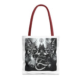 Angel Of Death Gothic Angel & Serpent Art Tote Bag – Dark Mystic Graphic Carryall
