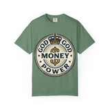 God Money Power T-Shirt — Crown Emblem Graphic Tee (God • Money • Power)