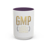 GMP Gold Accent Coffee Mug – "God Money Power" Inspirational Ceramic Cup