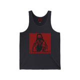 Religious Icon Masked Madonna Tank Top — Red Gothic Sacred Heart Graphic