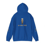God • Money • Power Hoodie — Gold Block Logo Pullover