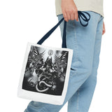 Angel Of Death Gothic Angel & Serpent Art Tote Bag – Dark Mystic Graphic Carryall