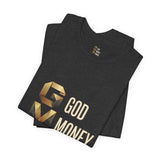 GVP 'God Money Power' Graphic Tee – Gold Lettering Christian Streetwear