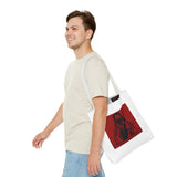 Jesus Icon Masked Tote Bag - 'Lord Money Power' Red Graphic Tote