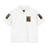 Youth Polo Shirt - Tiger Graphic "God • Money • Power"