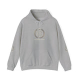 Monogram Circle Logo Hoodie — Minimal White Streetwear Sweatshirt