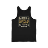 Faith & Hustle Tank Top — "Put GOD First, Hustle For The MONEY, Put Yourself In POWER" Motivational Christian Tank