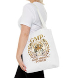 GMP Tiger Tote Bag — "God Money Power" Inspirational Canvas Tote