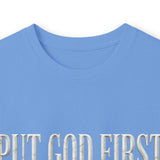 Long Sleeve Tee — "Put God First, Hustle for the Money, Put Yourself in Power" Inspirational Faith & Hustle Top