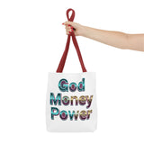 God Money Power Tote Bag – Bold 3D Typography Inspirational Carryall
