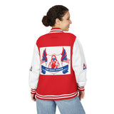 Letterman Jacket — Patriotic "God Money Power" Crest Varsity Jacket