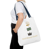 God • Money • Power Tote Bag — Faith-Inspired Money Crown Design