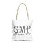 GMP "God Money Power" Printed Tote Bag — Faith & Finance Canvas Tote