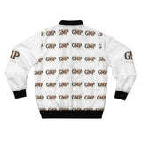 GMP Logo All-Over Print Men's Bomber Jacket — White Branded Streetwear