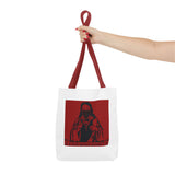 Jesus Icon Masked Tote Bag - 'Lord Money Power' Red Graphic Tote