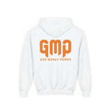 Youth Hoodie — GMP (God Money Power) Bold Orange Logo