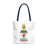 God Money Power Tote Bag — Christian Faith & Prosperity Graphic Tote