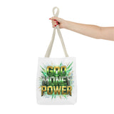 Tote Bag — "God Money Power" Bold Graphic Tote for Faith & Hustle