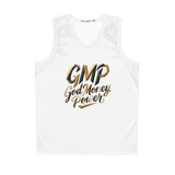 GMP "God Money Power" Basketball Jersey – Gold Script Athletic Tank