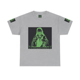 Graphic Tee — 'God Money Power' Neon Saint Illustration