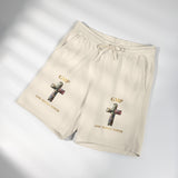 Religious Cross Sweat Shorts — "GMP God Moves Power" Garment-Dyed Fleece