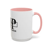 GMP "God Money Power" Accent Coffee Mug — Bold Black Scripture-Inspired Design (11/15oz)