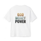 God Money Power Tee — Graphic Oversized Boxy Shirt
