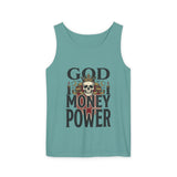 God Money Power- Skull Graphic Tank Top