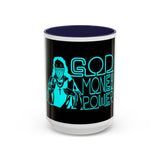 Coffee Mug — "God Money Power" Neon Nun Accent Ceramic Mug (11/15 oz)