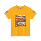Put GOD First Hustle For The MONEY Tee - Faith & Motivation Graphic T-Shirt