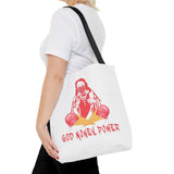 God Money Power Tote Bag — Bold Graphic Religious Streetwear Tote