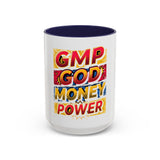 Coffee Mug — GMP: God Money Power Bold Typography Accent Mug
