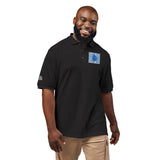 Embroidered Blue Floral Crest Polo Shirt