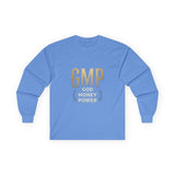 GMP (God Money Power) Long Sleeve Tee — Gold Logo Faith Streetwear