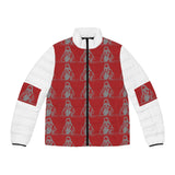 Men's Puffer Jacket — Retro Skate Skull All-Over Print Winter Coat