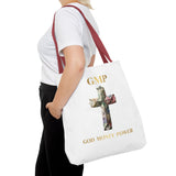 GMP 'God Money Power' Floral Cross Tote Bag