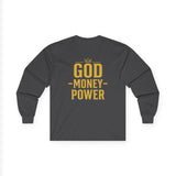 GMP (God • Money • Power) Gold Logo Long Sleeve Tee